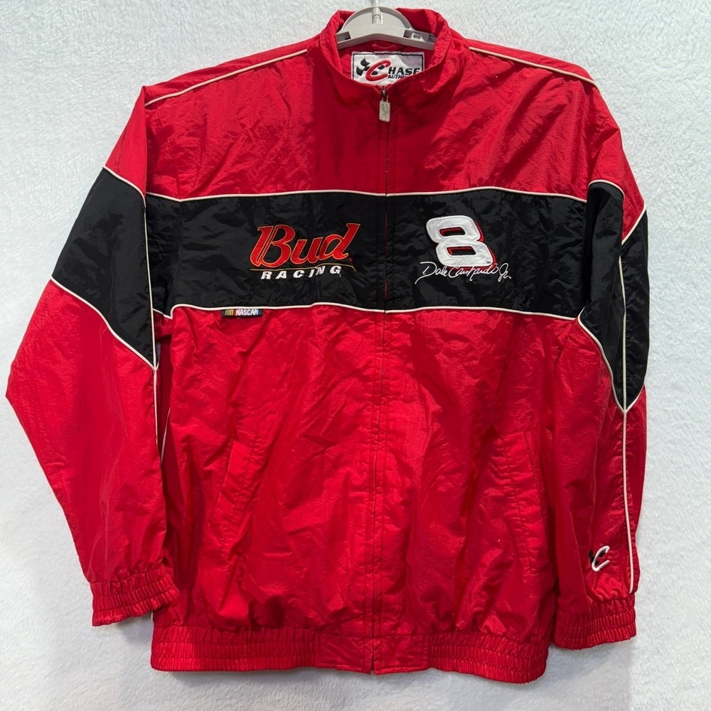 Vintage 90's Chase Authentic Bud Racing Dale Earnhardt Jr #8 NASCAR Jacket Sz L